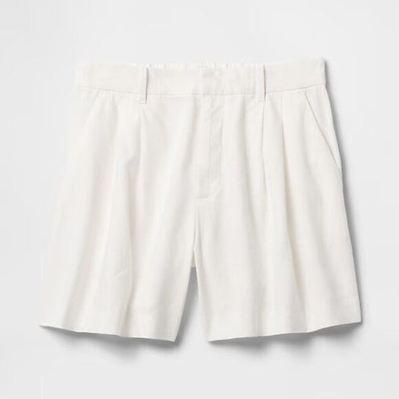 365 High Rise Linen-Blend Shorts | New Off White | Size 4 | NWT | GAP - Picture 2 of 6